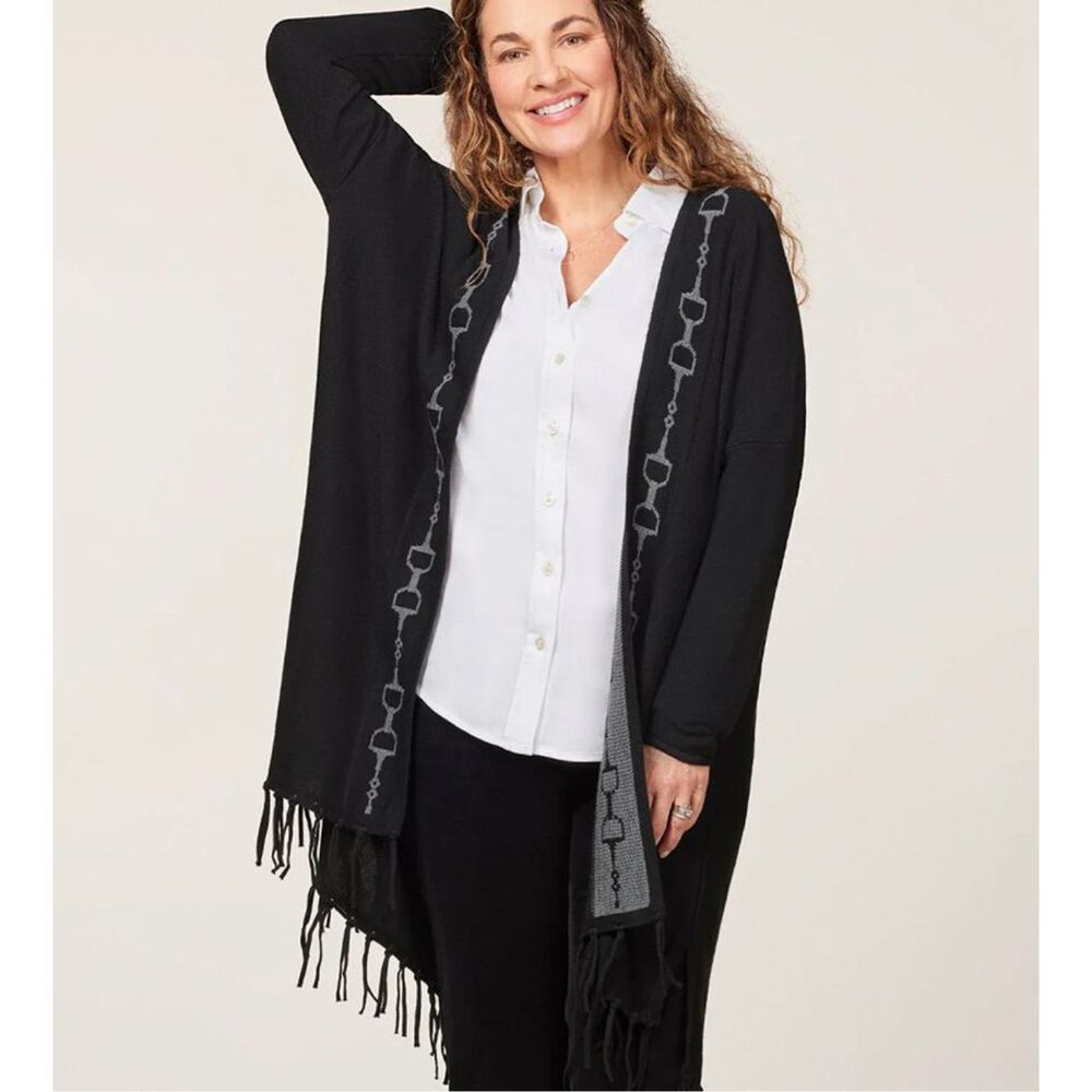 NWT EQL Bits and Fringe Long Cardigan By Kerrits Size Small/medium
